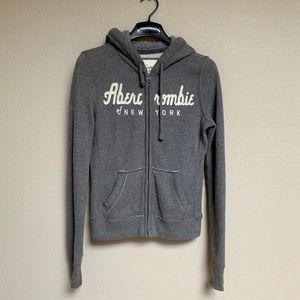 Abercrombie Fitch gray full zip up hoodie S